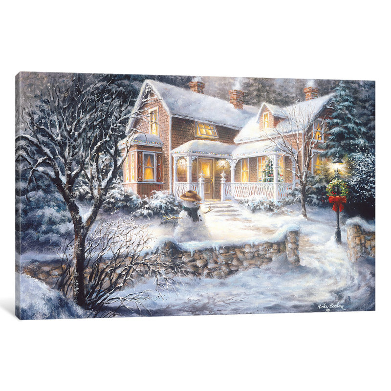 « winter’welcome », reproduction d’art sur toile, H 8 po x l 12 po x P 0,75 po