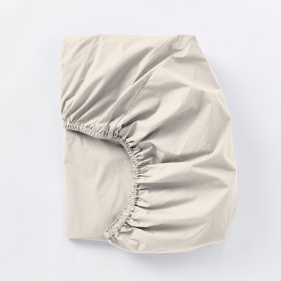 Organic 300 Thread Count Cotton Percale Fitted Sheet