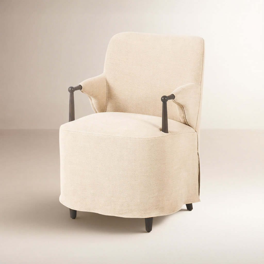 Brently Linen Oak Armchair, Broadway Dune