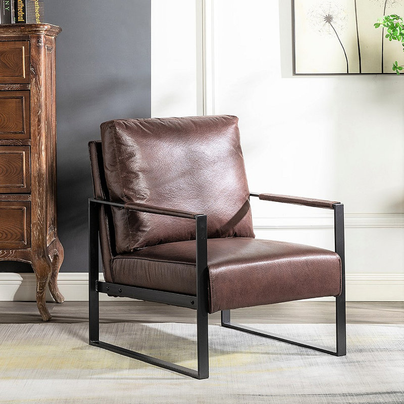 Fauteuil d'appoint classique Mid Century, Marron foncé