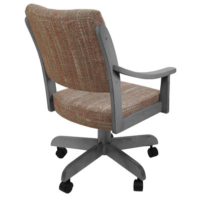Polyester Dining Caster Chair with Arms