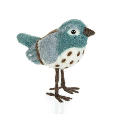 Figurine d'oiseau debout feutrée