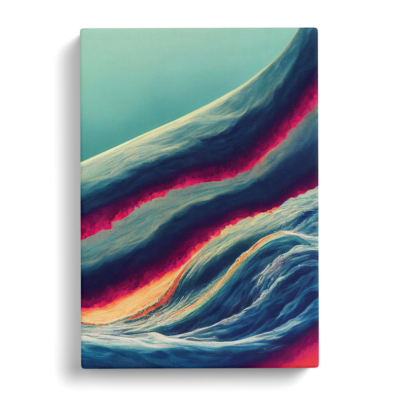 XC1022-1695X Contemporary Ocean Wave Art No.4 Abstract - Wrapped Canvas Print