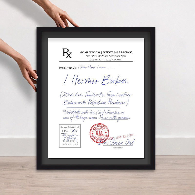 Oliver Gal Rx-Mandatory Prescription Fashion - Luxury Shadowbox Framed Wall Art, 26" H x 22" W