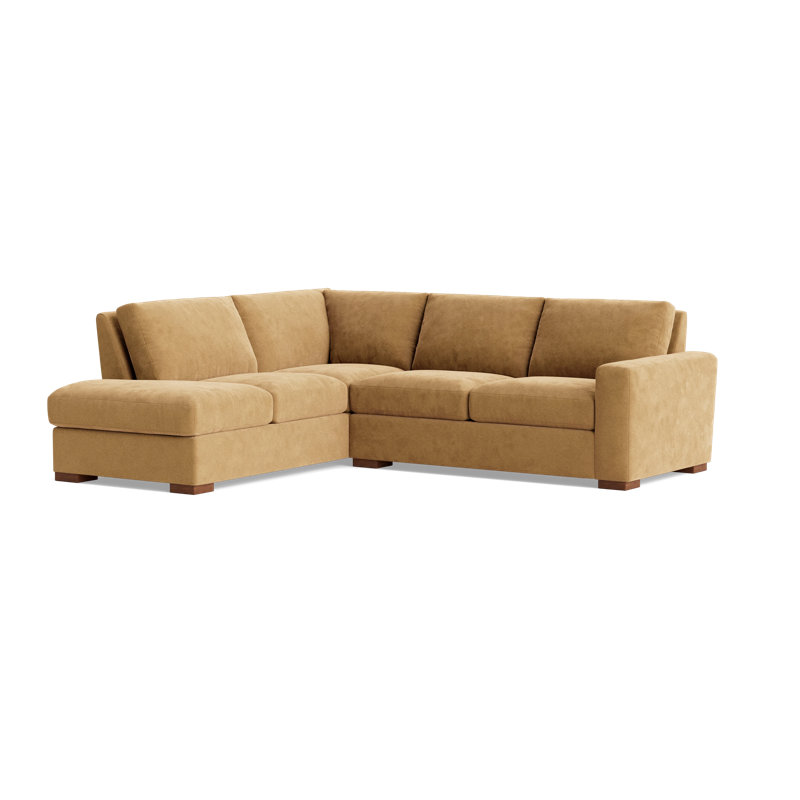 Couch Potato Sectional, Left Hand Facing, Performance Velvet - Nutmeg