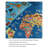  World Map 3 Piece Quilt Set-Twin XL Bedding & 2 Pillow Shams-Hypoallergenic Microfiber