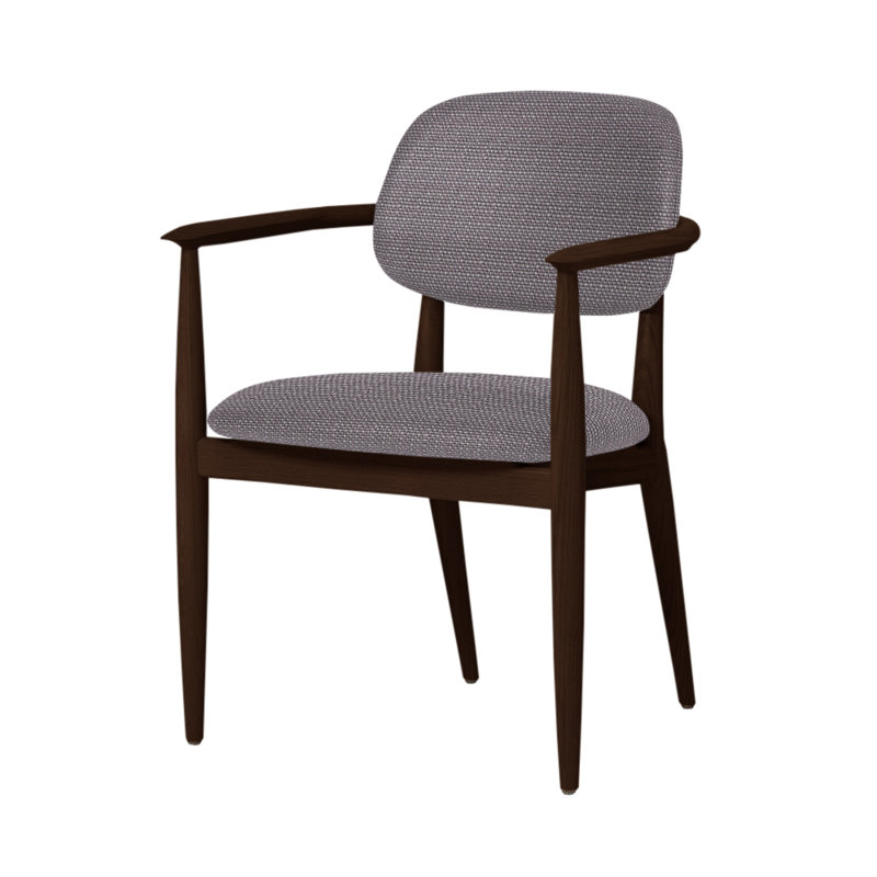 Chaise Slow de Space Copenhagen, Chêne brun foncé, L493 Mastic Sanfor 3479