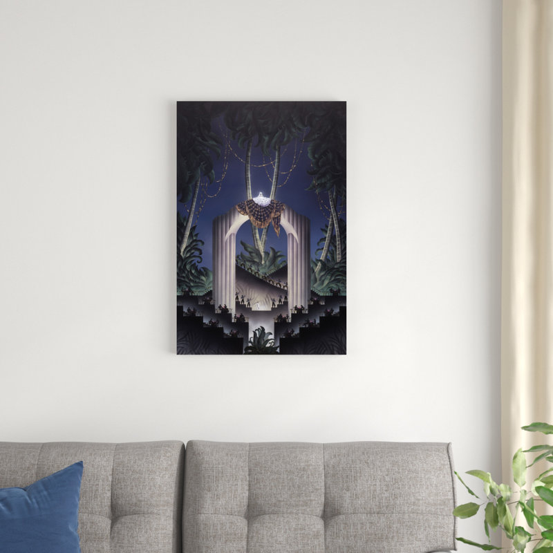 " Deco Paradise " Mixed Media Print, 30" H x 20" W x 1.25" D