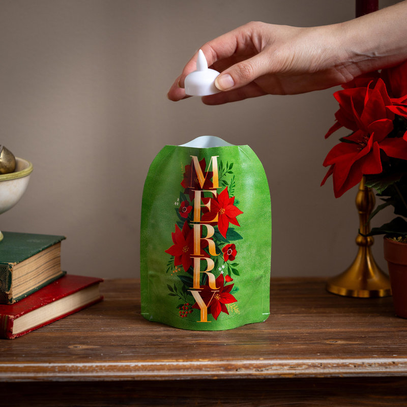 Vase en PVC de Noël avec bougie vacillante