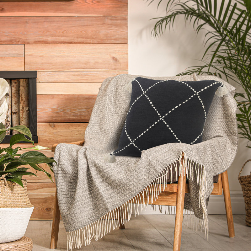 Coton baskin géométrique Diez, Housse de coussin seulement - sans coussin