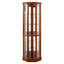Vitrine de coin éclairée à 6 tablettes avec tablettes réglables en verre trempé et miroir (ampoule E26 non incluse)-1744614153