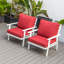 Fauteuil de patio 2 pièces avec structure en lattes en aluminium - Coussins amovibles en polyester, chaise longue rembourrée de coton pour une utilisation intérieure / extérieure-539072433-567169691
