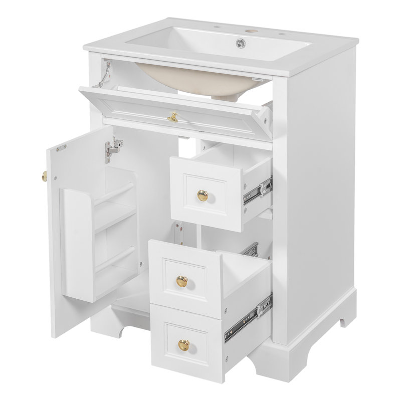 Meuble-lavabo 24 po avec lavabo, Blanc