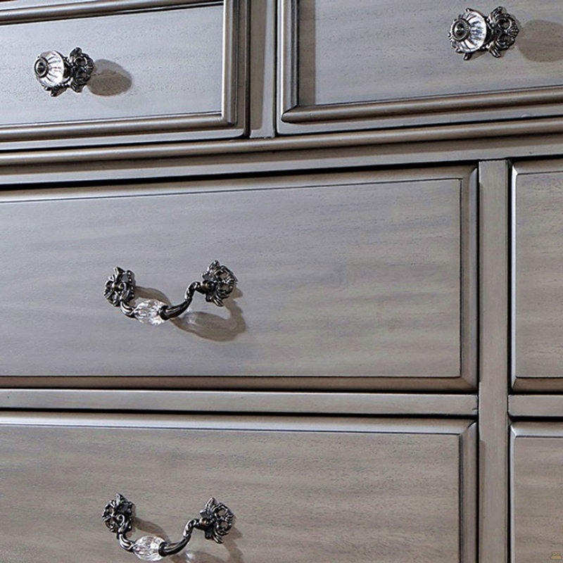 Glissières en métal à roulement à billes 3 tiroirs avec table de chevet 1 pièce seulement, Gris