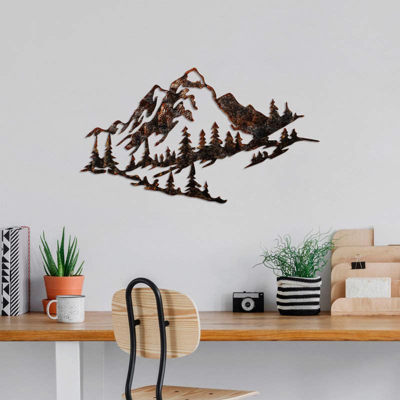 Hand-Painted Decorative Metal Wall Accessory, 27.6 x 15.7 inches | 100% Metal Construction, Thickness: 0.06 inches | Unique Color Variations for Elegant Home Décor | Lightweight at 4.7 lbs, Perfect for Any Room