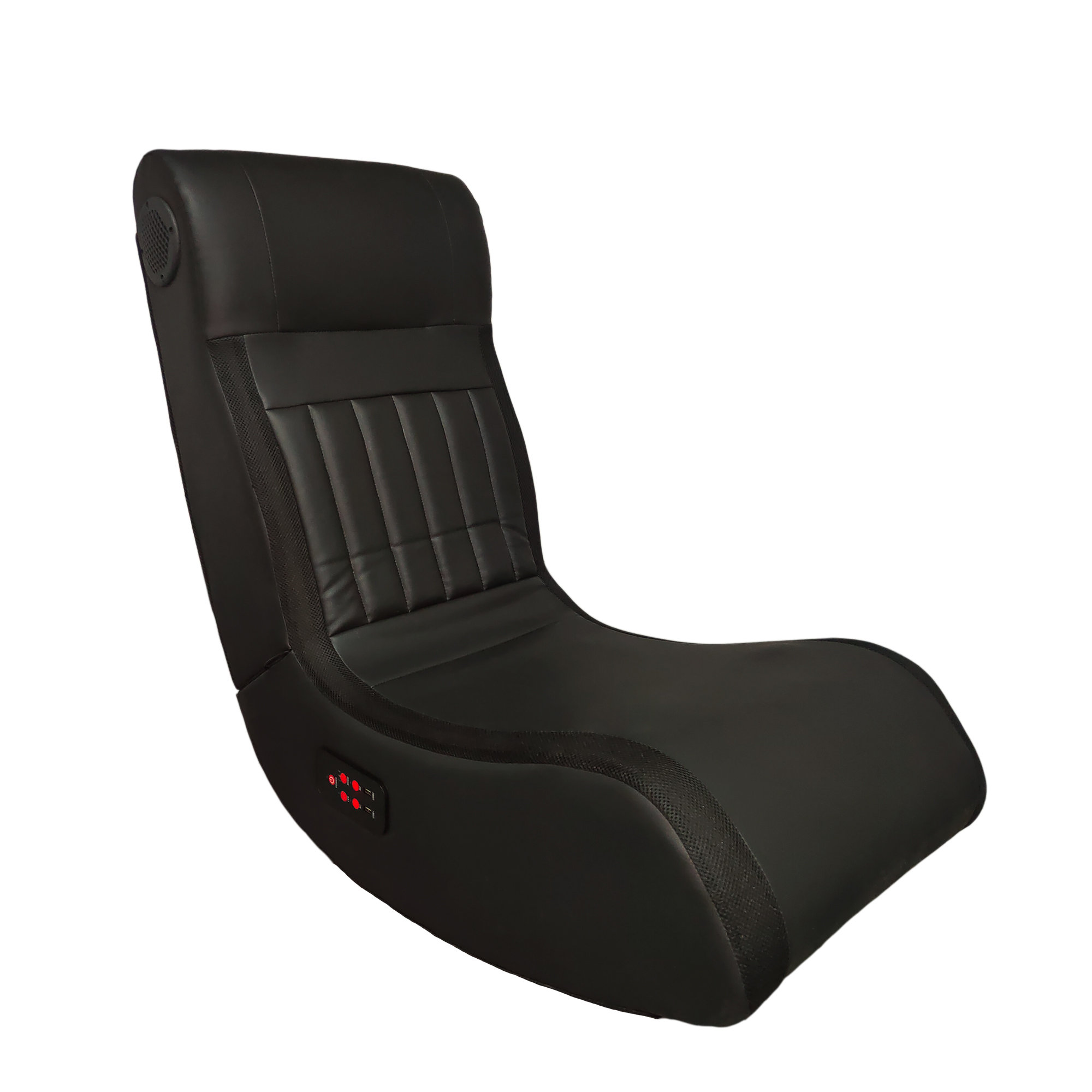 Inbox Zero Ergonomic Rocker Game Chair with Builtin Speakers in Black