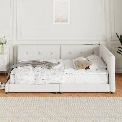 Upholstered platform bed with USB Ports by Latitude Run