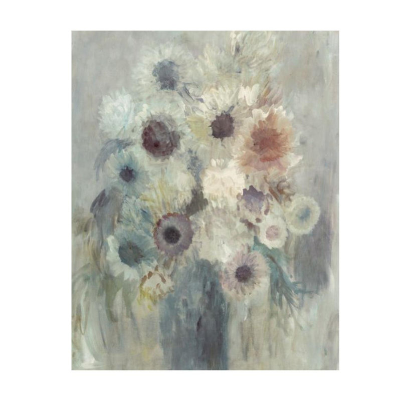 Neutral Flowers Painting by Elle Youngstrom, 30" H x 24" W x 1.5" D, Outdoor