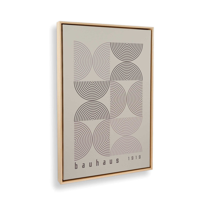 «Warm Taupe Bauhaus Composition I», reproduction sur toile avec cadre, H 18,75 po x l 12,75 po, Érable américain