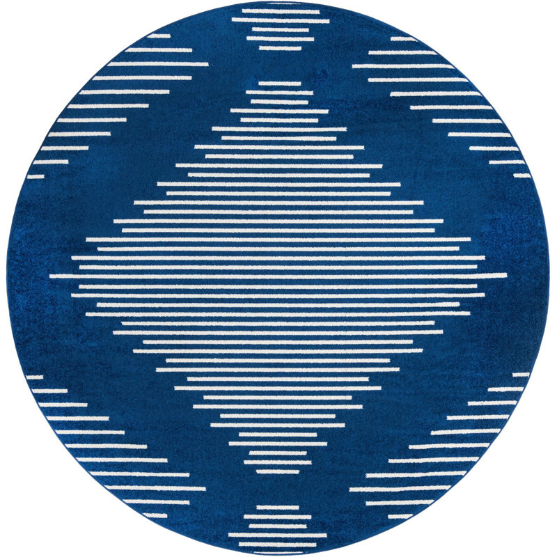 Geometric Indoor Rug, Round 9'10"