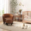 Fauteuil demi-tonneau en similicuir de 28 po avec repose-pieds assorti Janajah-94574407