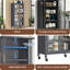 Armoire de rangement pour garde-manger, armoire de rangement en métal à 6 niveaux avec porte transparente, tablettes et roulettes réglables, armoires pour garde-manger, pour la cuisine, le salon et la salle à manger