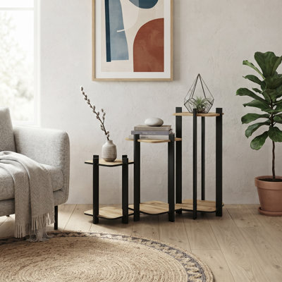 Square Tiered Pedestal Stands(Set Of 3)