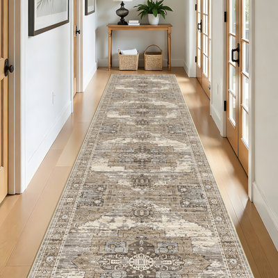 Tapis lavables - Grands tapis pour salon Tapis antitaches pour tapis rétro pour chambre à coucher avec envers antidérapant Tapis de décoration pour plancher
