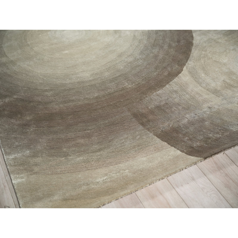 Mitomo hand-tufted Wool/Viscose Taupe Area Rug