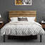 Paloma Metal Platform Bed Frame with Wooden Headboard, No Box Spring Needed-43817455-43817454
