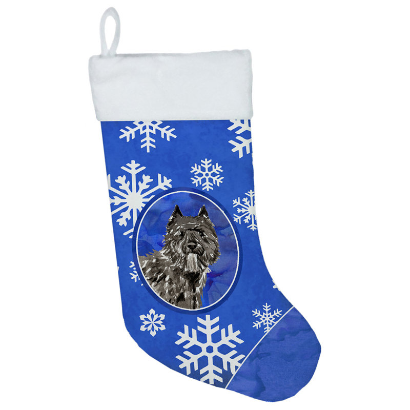 Chaussette de noël winter flocons de noël, Bouvier des Flandres