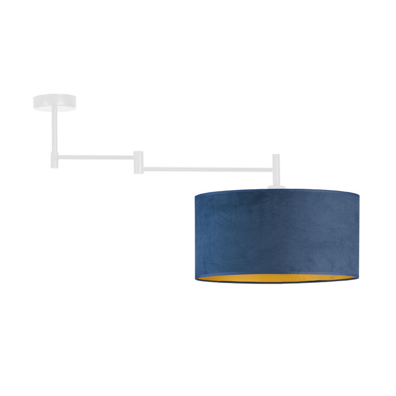 Iver Swing Arm Sconce, White, Blue