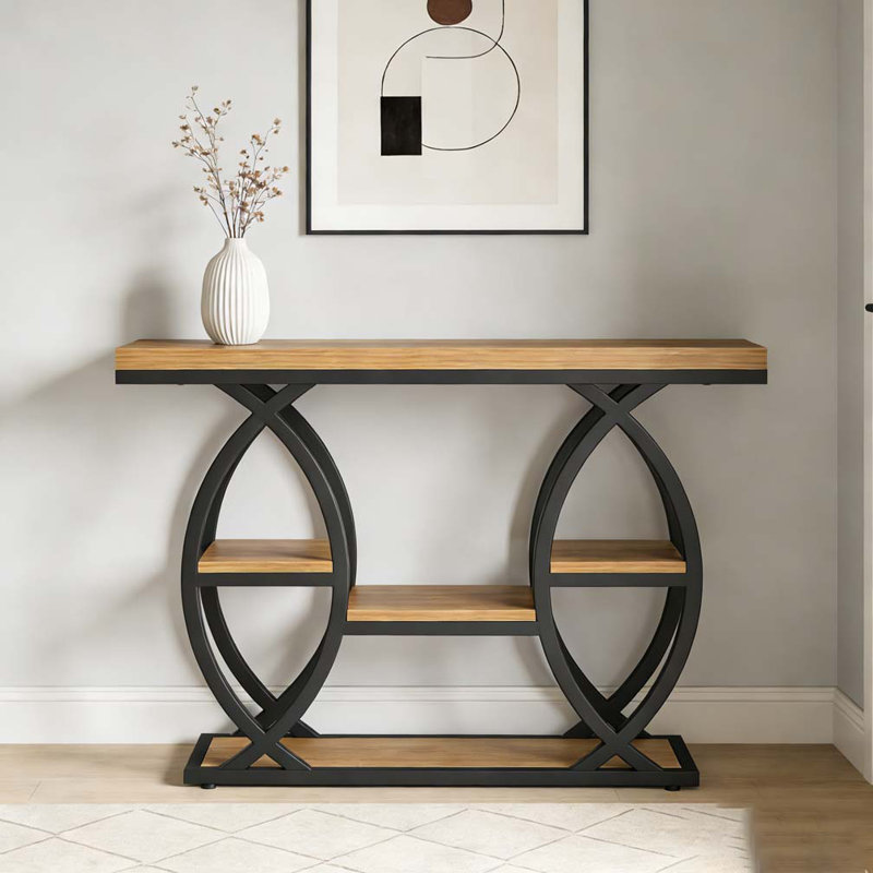 Table d'entrée classique, console pratique, Noir et brun
