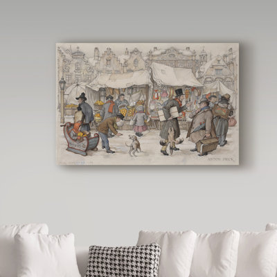 «Christmas Market» par Graceleigh, reproduction d'art sur toile tendue