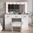 Large Makeup Vanity Set with Lights, USB & Power Outlet,3 Drawers-1899415003