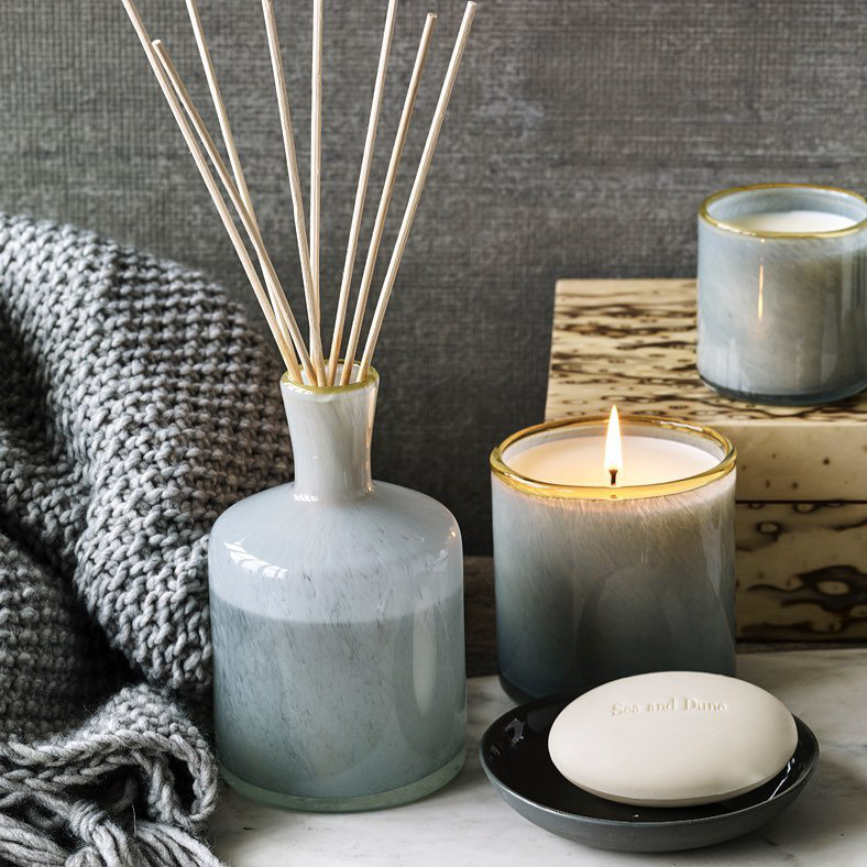 House & Home Reed Diffuser, 5.5" H x 3" W x 3" D, Gray, Sea And Dune