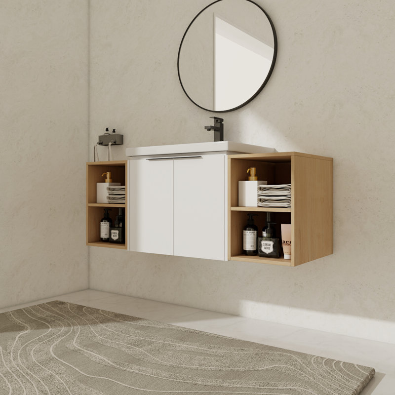 Resheka 47.83'' Single Bathroom Vanity with Ceramic Top