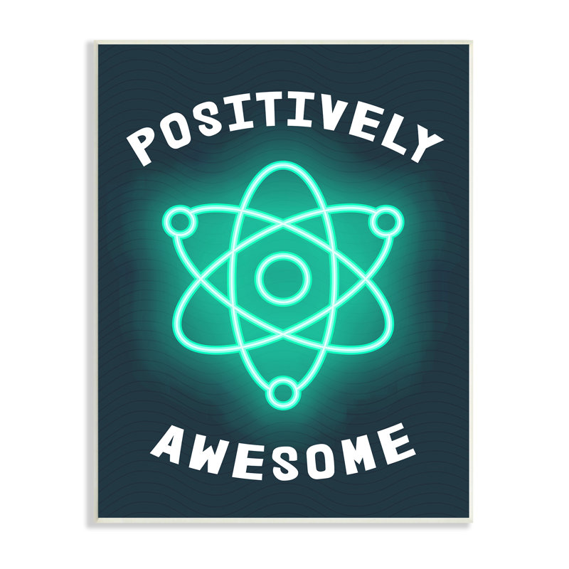 Jeu de mots «Positactive Awesome», H 15 po x l 10 po, Plaque murale