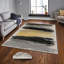 Tapis gris / noir / jaune en polyester tissé à plat Milosz-300533088