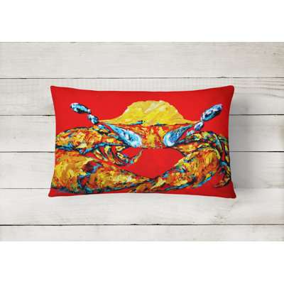 Crab Outdoor Reversible Throw Pillow