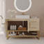 Meuble-lavabo moderne de 36 po avec lavabo vasque en céramique, armoire d'appoint dorée