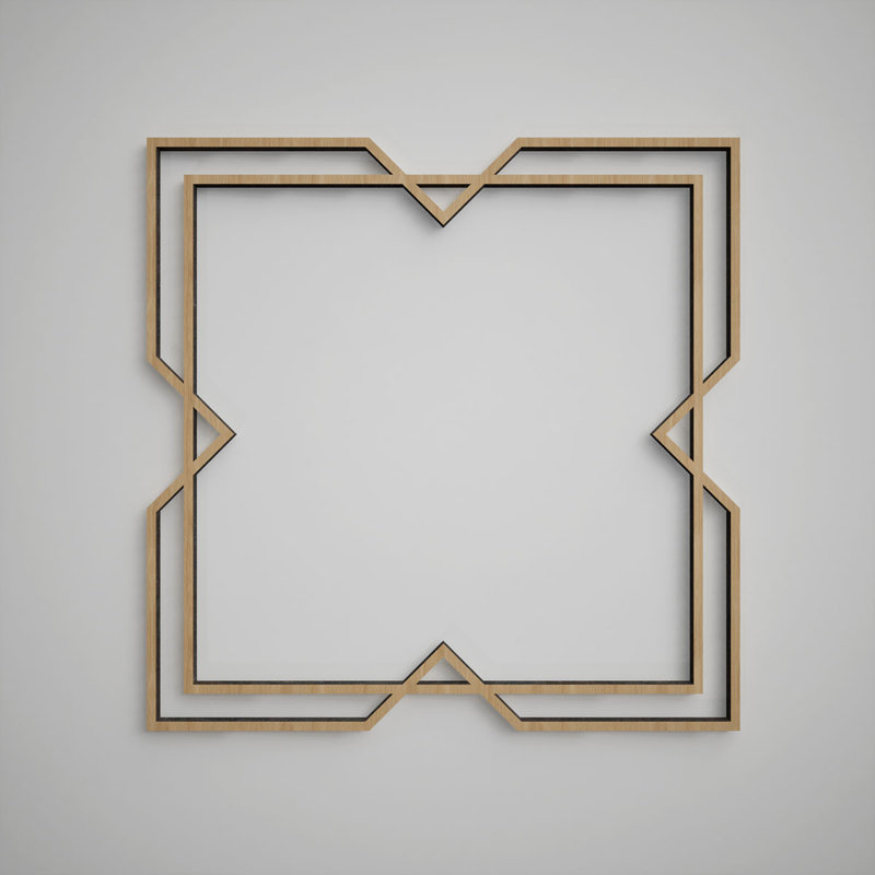 Panneaux muraux décoratifs en bois Fleming, moyen, l 15 3/8 po x H 15 3/8 po x T 3/8 po, chêne blanc Fleming