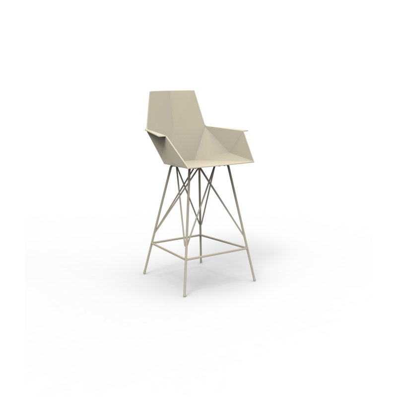 Tabouret de bar Faz, Écru, Tabouret de comptoir (siège d'une hauteur de 26 p