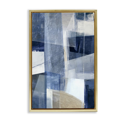  Oblique Geometric Shapes Framed Floater Canvas by Hannah Dawson
