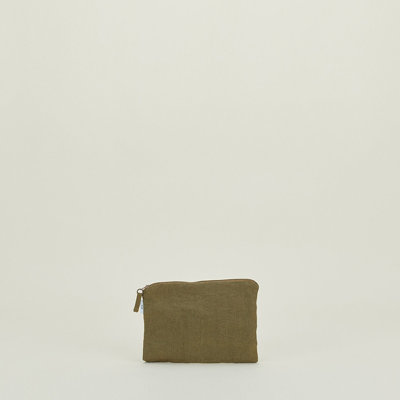 Simple Linen Zipper Pouch - Small