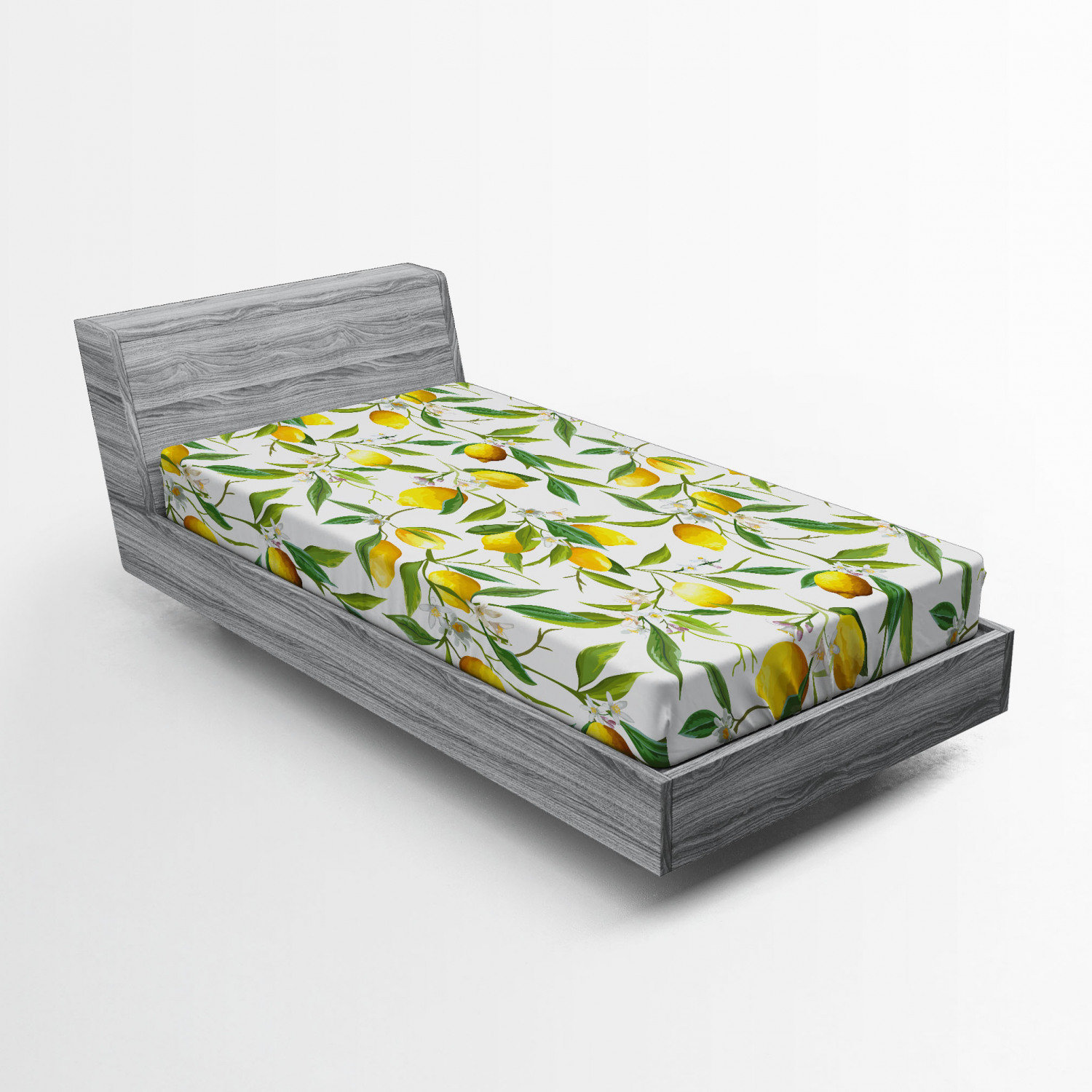 Parure De Lit Housse De Couette Et Taie D'oreiller Motif Fleurs Vertes