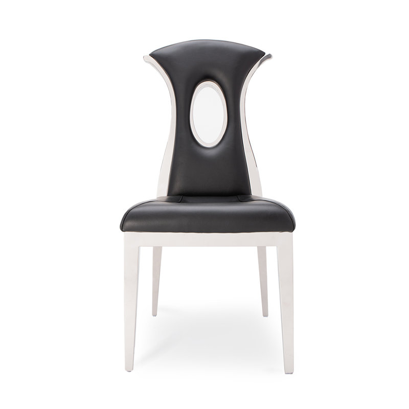 Chaise rembourrée, Noir / argent