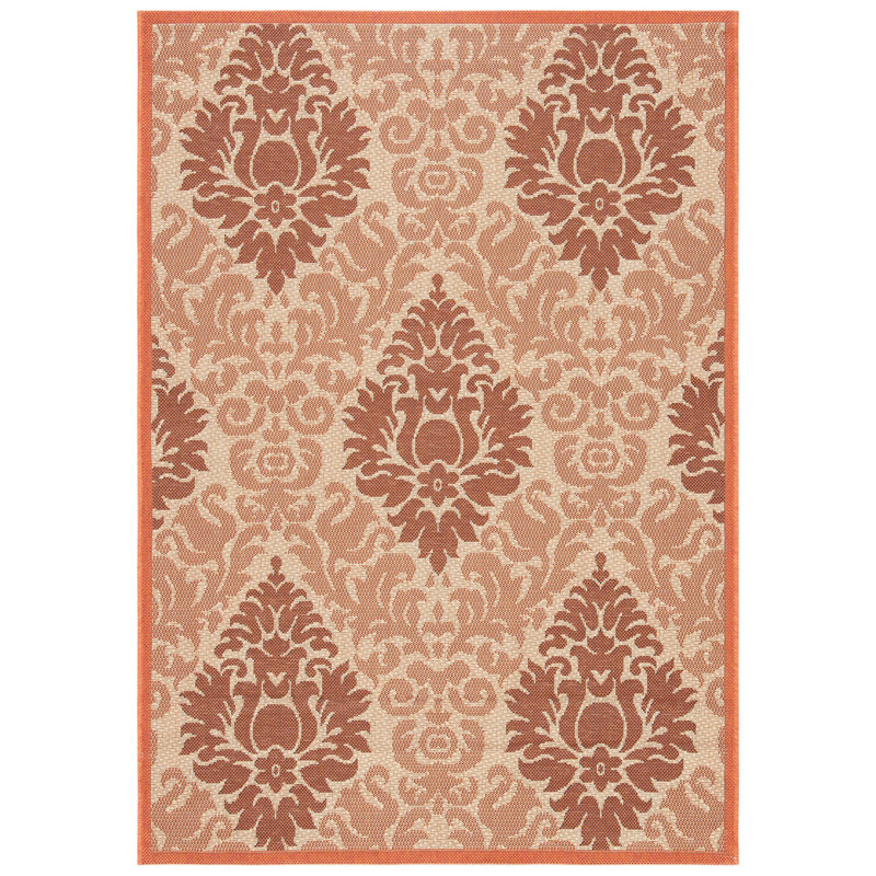 Arneshia Floral Brown/Tan Indoor / Outdoor Area Rug, Rectangle 5'3" x 7'7"