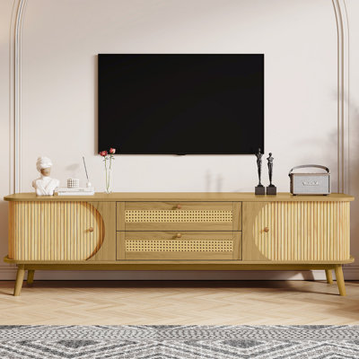 Holle Rattan TV Stand Media Console for TVs up to 75