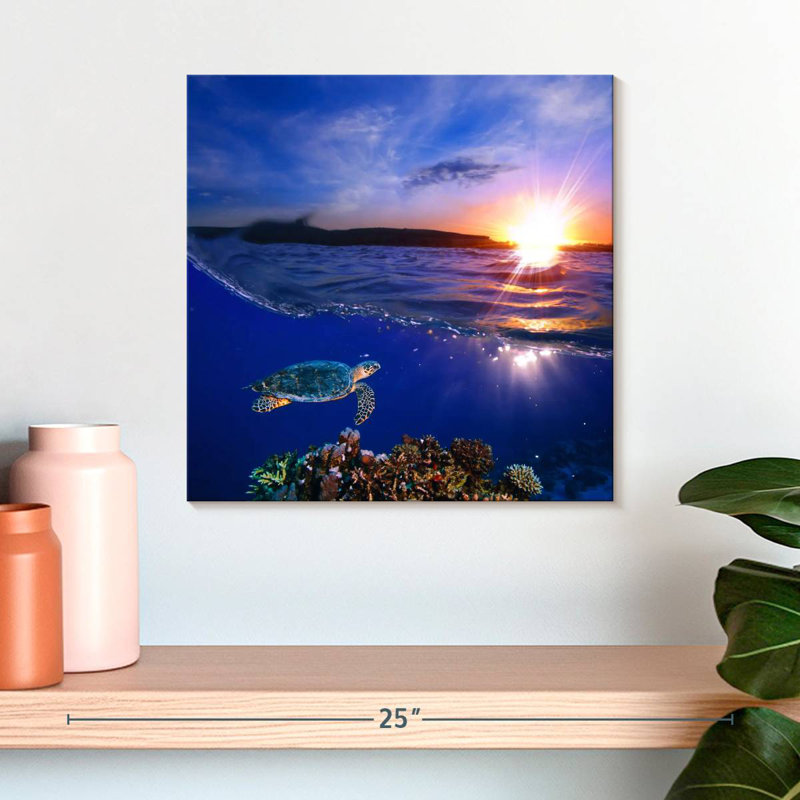 Alvord Sunset Sea Turtle, 16" H x 16" W